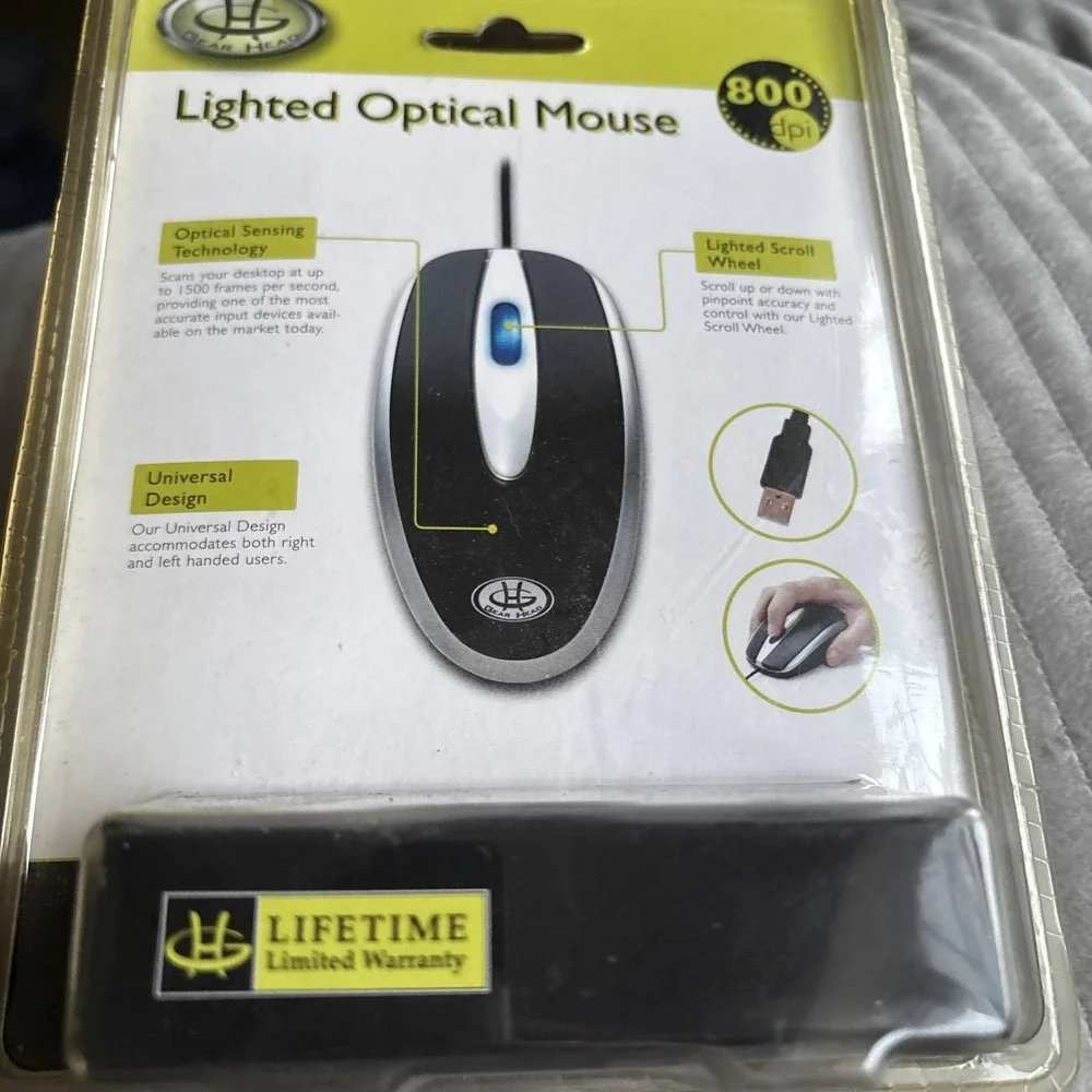LOGITECH Lighted Optical Mouse 800 Dpi NEW/ in FACTORY SEALED BOX